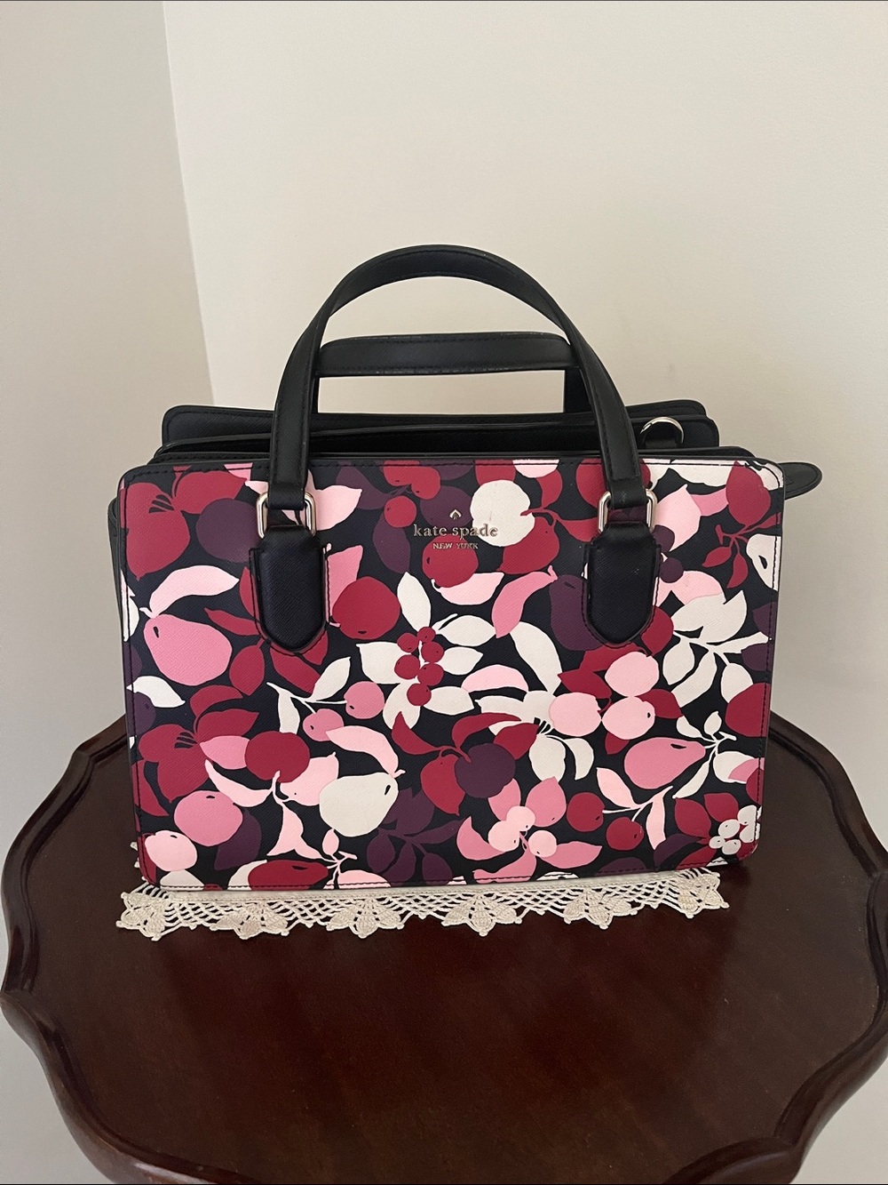 Kate spade floral satchel - (no crossbody strap)